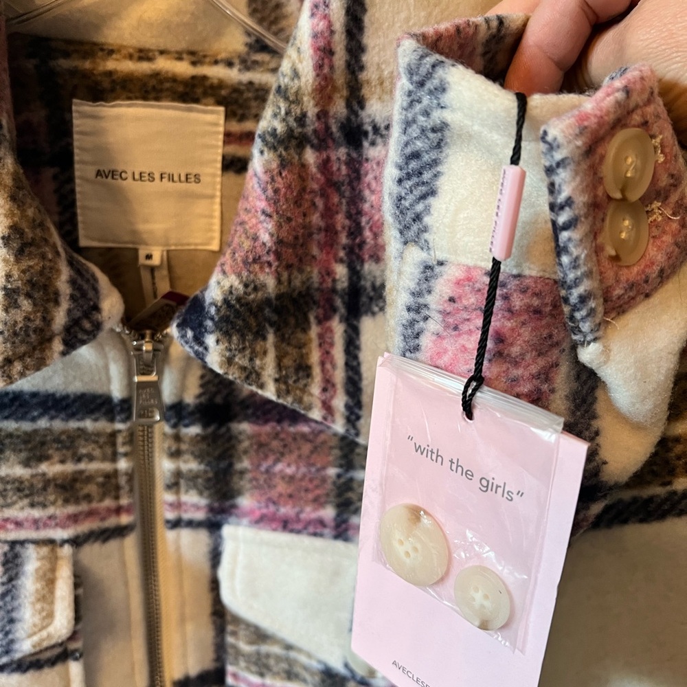 Avec Les Filles Pink and Blue Plaid Jacket - Picture 7 of 16